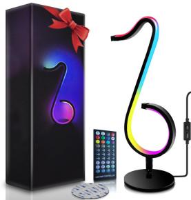 FEELIGHT RGB Desk Lamp, Music Sync Ambient LED Light for Table Wall Decor Cool Lamp Bluetooth Color Changing Modern Table Lamps TIK Tok Lights RGBIC 210 Modes - App + Remote